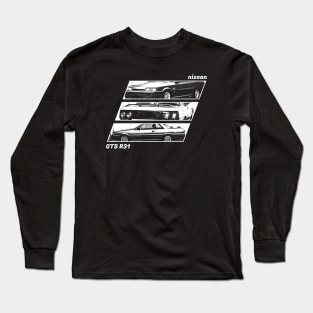 NISSAN SKYLINE GTS R31 Black 'N White Archive 2 (Black Version) Long Sleeve T-Shirt